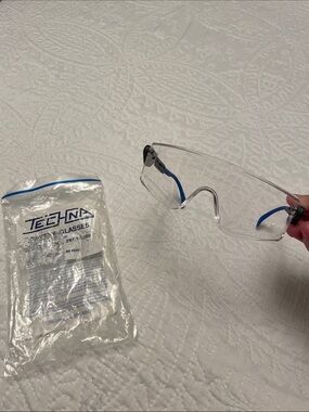 Like New BOEING Clear Protective Safety Glasses Wrap Around Adjustable Arms